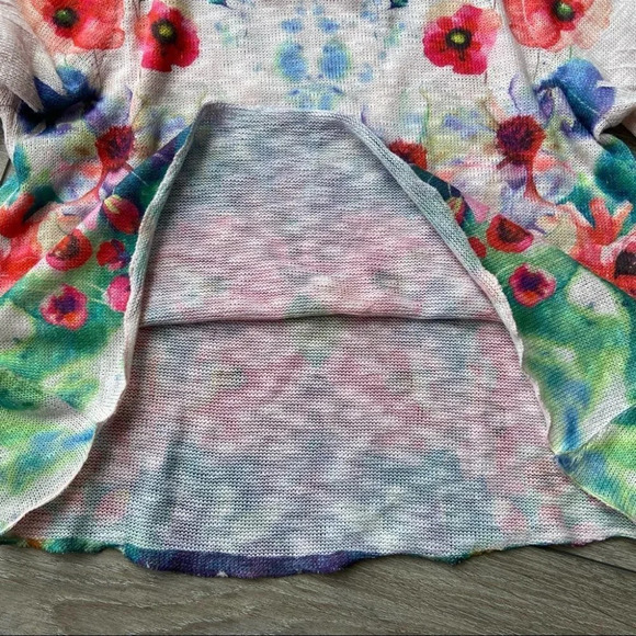 Gaze Boho Floral Crop Lightweight Sweater - Picture 8 of 13